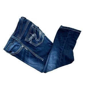 Silver Jeans size women W26 Suki Surplus Capri blue denim tab pockets